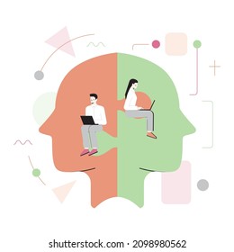 Business synergy concept. Collaboration and teamwork. Office characters cooperation for additional business development. Idea of successful coworking. Flat vector illustration