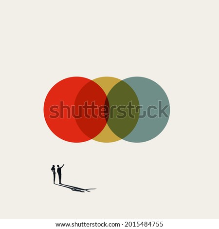 Business synergy and teamwork abstract vector concept. Symbol of success, cooperation. Minimal eps10 illustration.