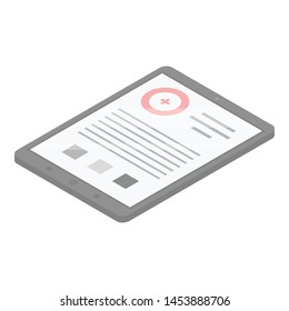 Business tablet icon. Isometric of business tablet vector icon for web design isolated on white background