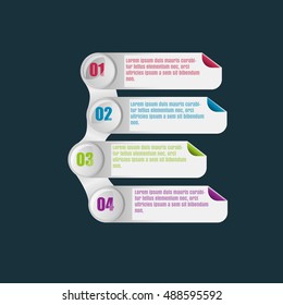 Business  tabs template for presentation, education, web design, banner, brochure, flyer. Vector list