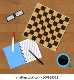 Business tactic vector. Objective achievement strategy and planning illustration