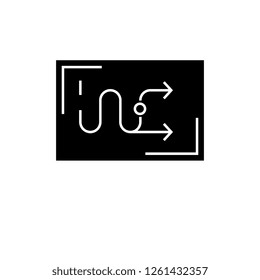 Business tactics black vector concept icon. Business tactics flat illustration, sign