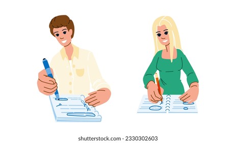 business taking notes  vector.  woman notebook, table person, pencil desk business taking notes character. people flat cartoon illustration