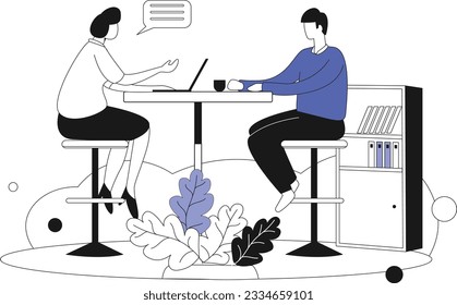 Business talk, Flat vector illustration