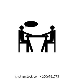business talk icon. Elements of a business meeting icon. Premium quality graphic design. Signs, outline symbols collection icon for websites, web design, mobile app on white background