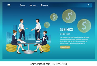 Business talk template for website design,vector business concept design