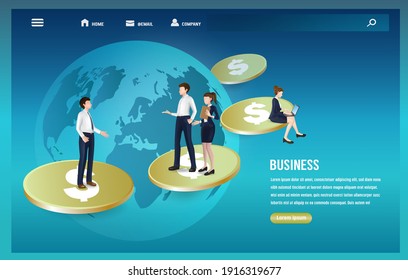 Business talk template for website design,vector business concept design