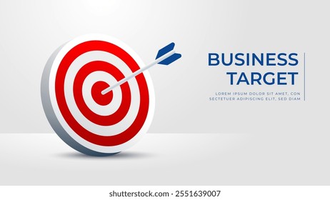 business Target 3d banner on white background