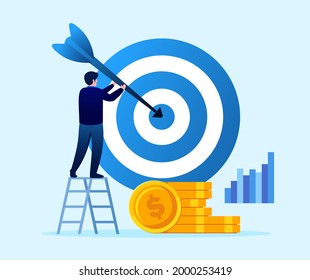 Business target and achievement. Target concept. Flat vector illustration template