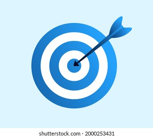 Objetivo y logro de las actividades. Concepto objetivo. Plantilla de ilustración de vector plano