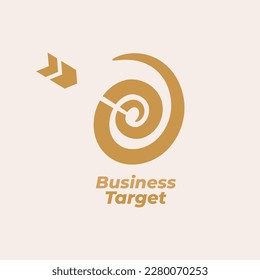 Business target arrows targeting marketing accurate accuracy aim logo design. Creative arch concept illustration