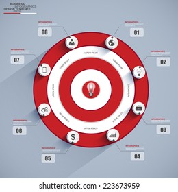 Business target circle infographic design template