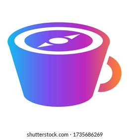 Business-Target-Konzept, Cup mit Pfeil-Zeichen, Strategie-Idee-Richtung Symbol. Gradient-Symbol isoliert auf weißem Hintergrund, Vector-Illustration