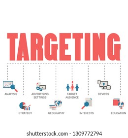 Business target concept. Hit the target, goal achievement. Trendy flat design.