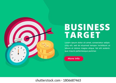 business target concept vector isometric illustration 