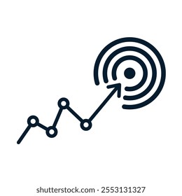 Business target concept. Vector linear icon isolated on white background.