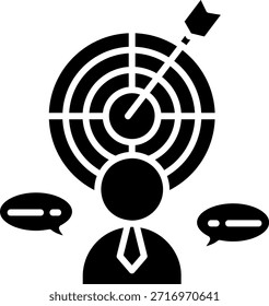 Icono de Vector de conversación de objetivo comercial
