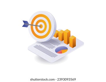 Business target data analysis concept illustration