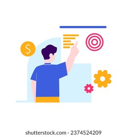 Zielflaeche Illustration für Geschäftskunden, Business-Target-Konzeptgrafik