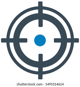 Business target flat vector icon