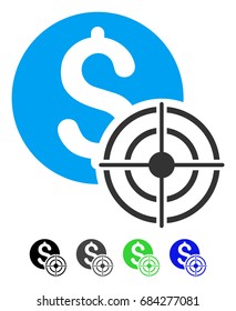 Business Target flat vector icon. Business Target icon with gray, black, blue, green color versions.