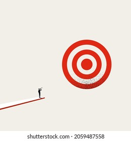 Business target and goal vector concept. Symbol of planning, strategy, ambition. Minimal design eps10 illustration.