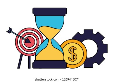 business target hourglass coin gear
