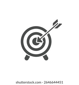Ícone de destino de negócios com Arrow Bullseye Success Strategic Goal Attainment