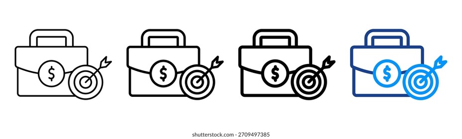 Conjunto de Colección de contorno diferente de icono de destino de negocio
