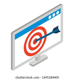 Business target icon. Isometric illustration of business target vector icon for web