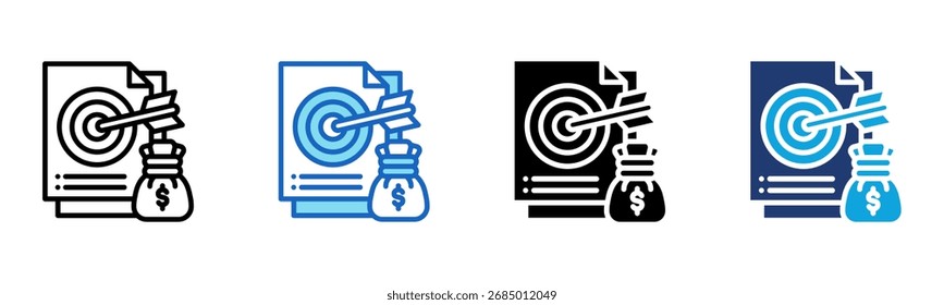Business Target icon Multi Style Vector Illustration
