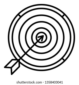 Business target icon. Outline business target vector icon for web design isolated on white background
