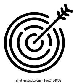 Business target icon. Outline business target vector icon for web design isolated on white background