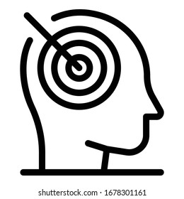 Icono de destino comercial. Icono de vector de objetivo de negocio de esquema para diseño web aislado en fondo blanco