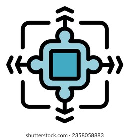 Business target icon outline vector. Top point. Key list color flat