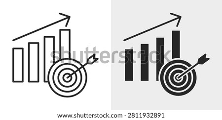 Business Target Icon represents goal achievement, strategic planning, and business success with an editable outline vector illustration.
