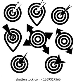 Business target icon set, vector design element , isolated