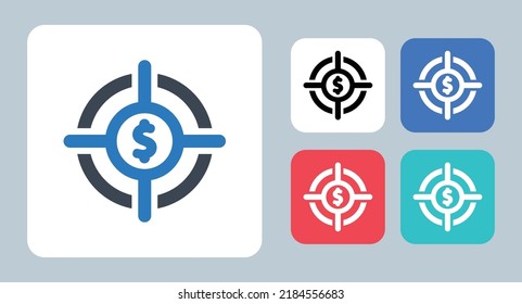Business Target icon - vector illustration . Budget, Profit, Target, Goal, Focus, Business, Money, Finance, line, outline, flat, icons .