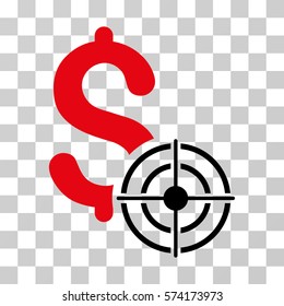 Business Target icon. Vector illustration style is flat iconic bicolor symbol, intensive red and black colors, transparent background. Designed for web and software interfaces.