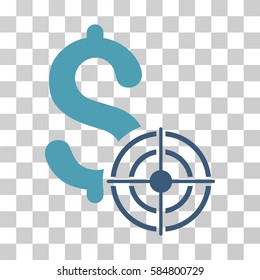 Business Target icon. Vector illustration style is flat iconic bicolor symbol, cyan and blue colors, transparent background. Designed for web and software interfaces.