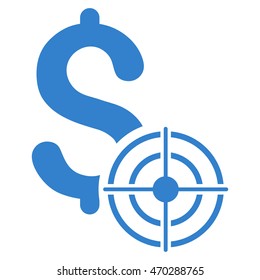 Business Target icon. Vector style is flat iconic symbol with rounded angles, cobalt color, white background.