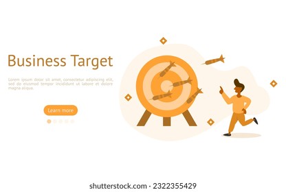 business target illustration set. Characters setting task, goal and target to achieve on checklist. goals and achievement concept. vector illustration.