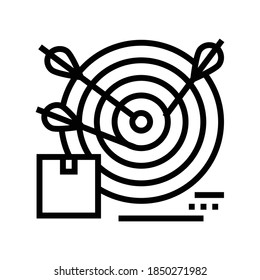 business target line icon vector. business target sign. isolated contour symbol black illustration