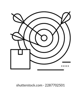 business target line icon vector. business target sign. isolated contour symbol black illustration