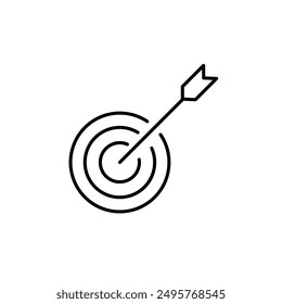 Business target line icon, vector linear illustration for web and app on white background..eps