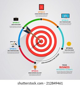 Business target marketing concept. Infographics template. Vector