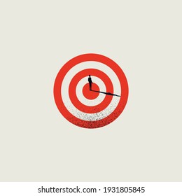 Business target or objective vector concept. Symbol of success, hitting bullseye and goals. Minimal illustration art. Eps10 design.