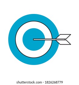business target strategy dart vector illustration blue line and fill