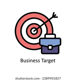 Business Target vector filled outline Icon Design illustration. Business And Management Symbol on White background EPS 10 File