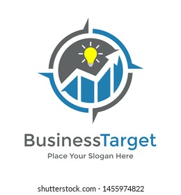 Business Target vector logo template. Graphic with graph and suitable for finance business.